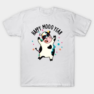 Happy Moo Year Funny Cow Pun T-Shirt